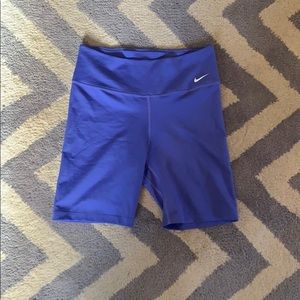 Purple Nike dry fit biker shorts